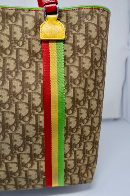 Christian Dior Rasta Trotter Canvas Tote Bag