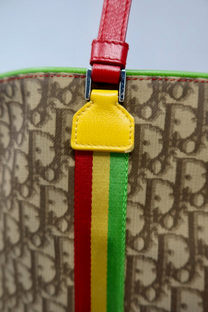 Christian Dior Rasta Trotter Canvas Tote Bag