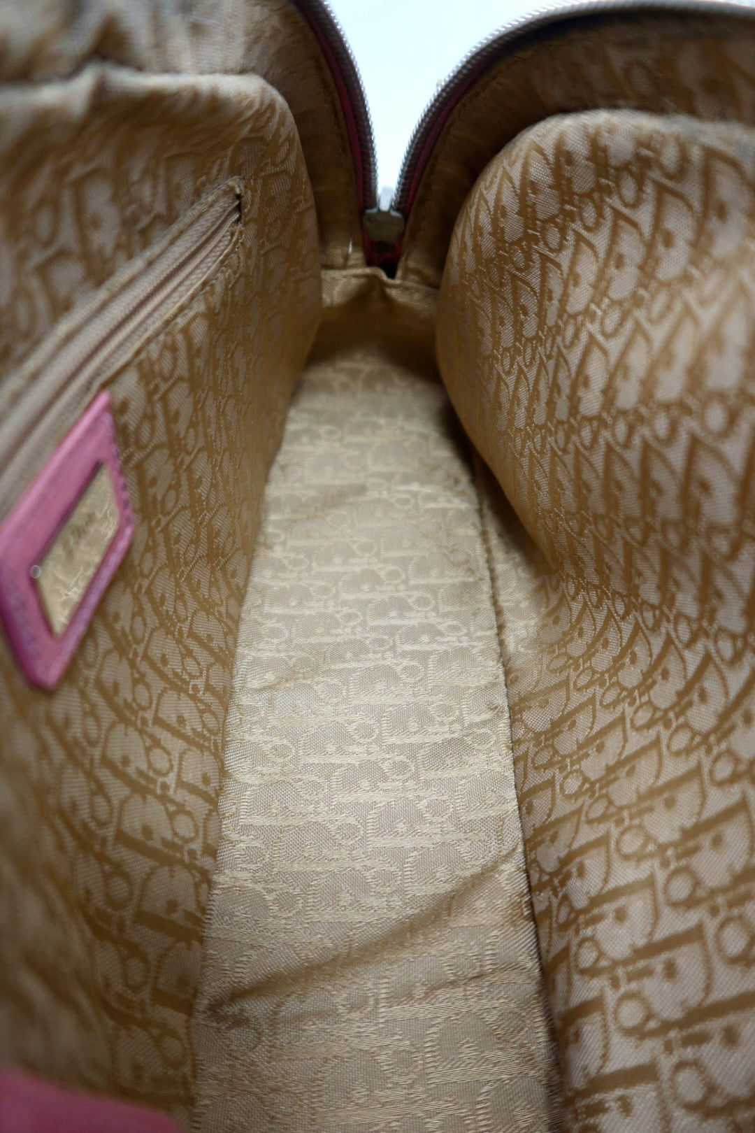 Christian Dior Leather Raffia Straw
