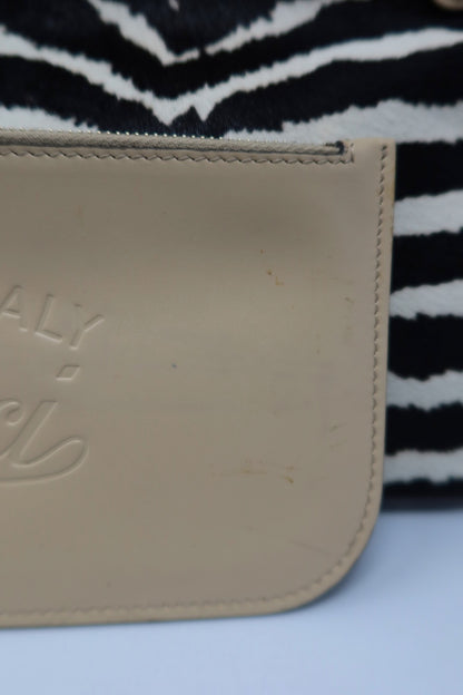 Gucci Calf Leather Tote Bag Zebra Pattern