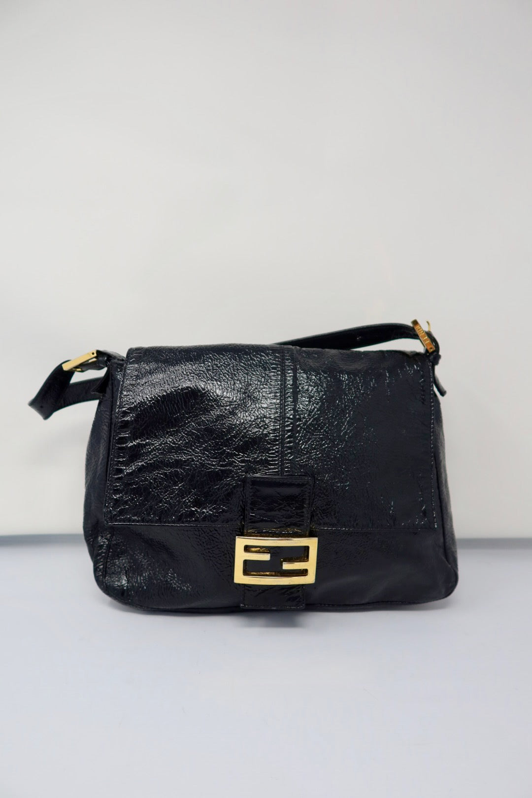 Fendi Mamma Baguette Black Leather
