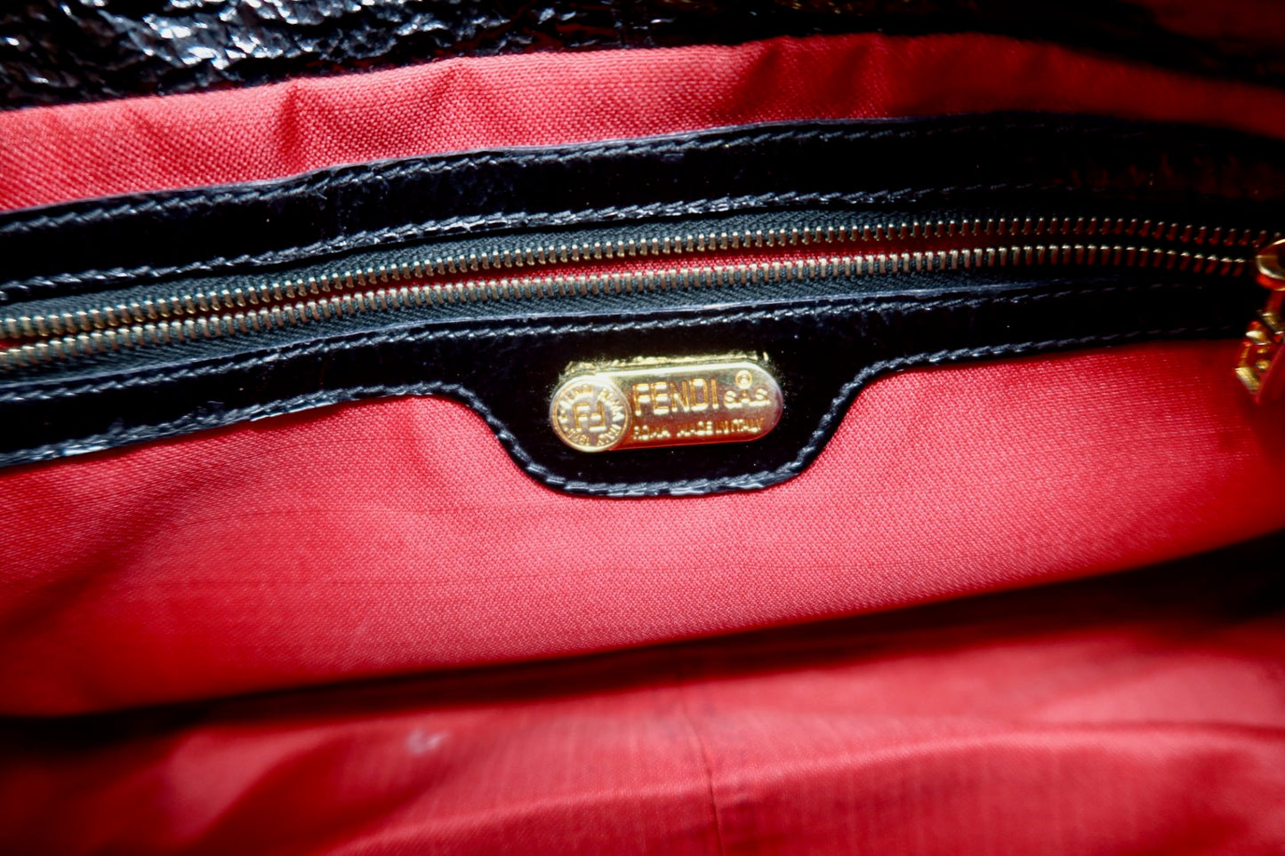 Fendi Mamma Baguette Black Leather