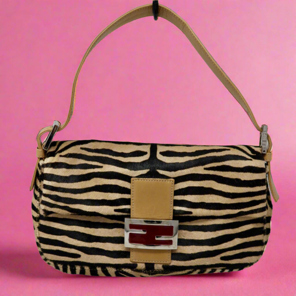 Fendi Baguette Brown Pony Hair Zebra (comes with original duster)