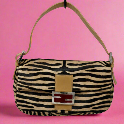 Fendi Baguette Brown Pony Hair Zebra (comes with original duster)