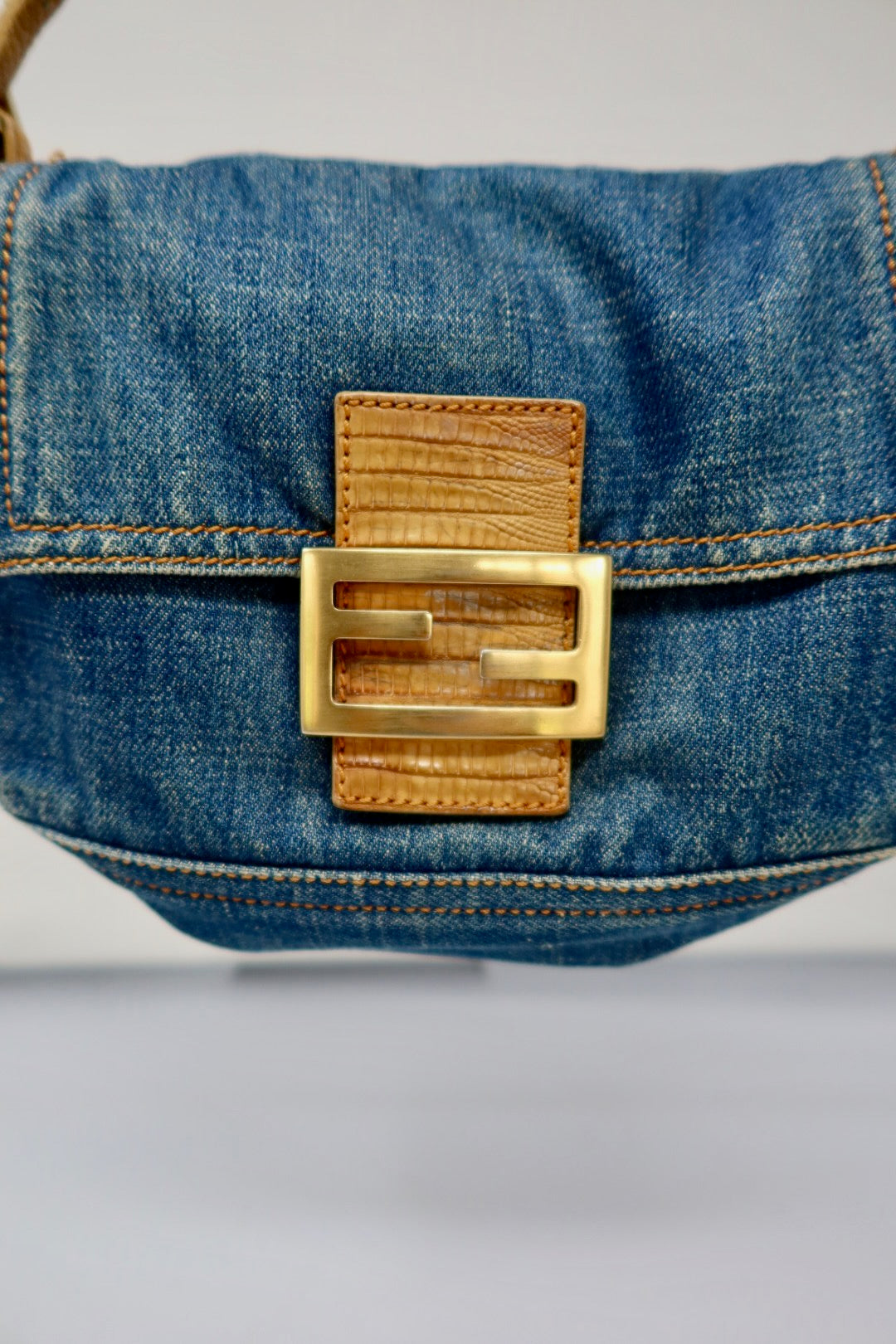 Fendi Denim Mini Mamma Baguette