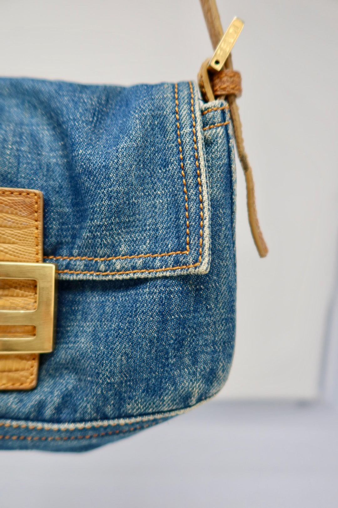 Fendi Denim Mini Mamma Baguette