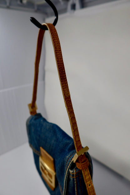 Fendi Denim Mini Mamma Baguette