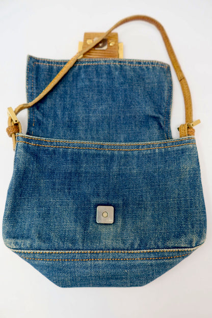 Fendi Denim Mini Mamma Baguette
