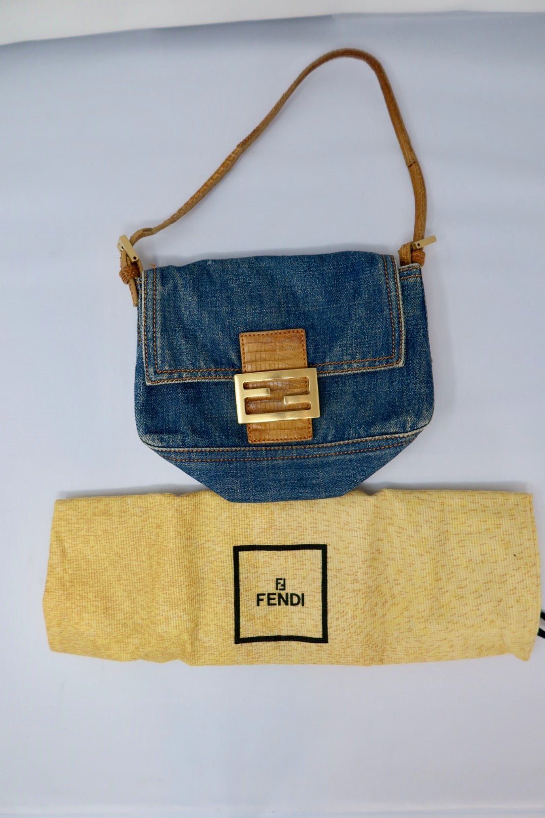Fendi Denim Mini Mamma Baguette