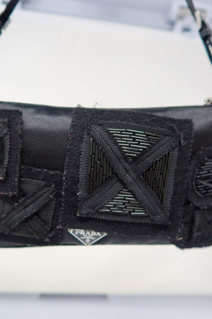 Prada Black pochette with outside stitching