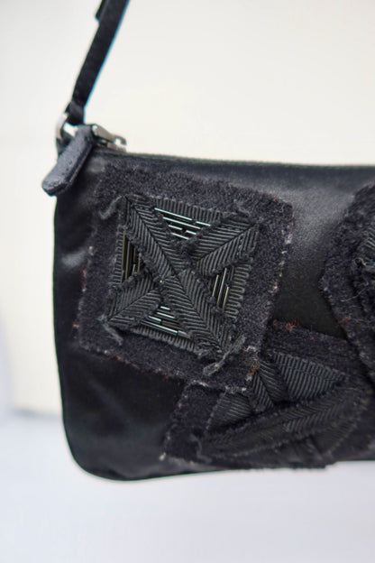 Prada Black pochette with outside stitching