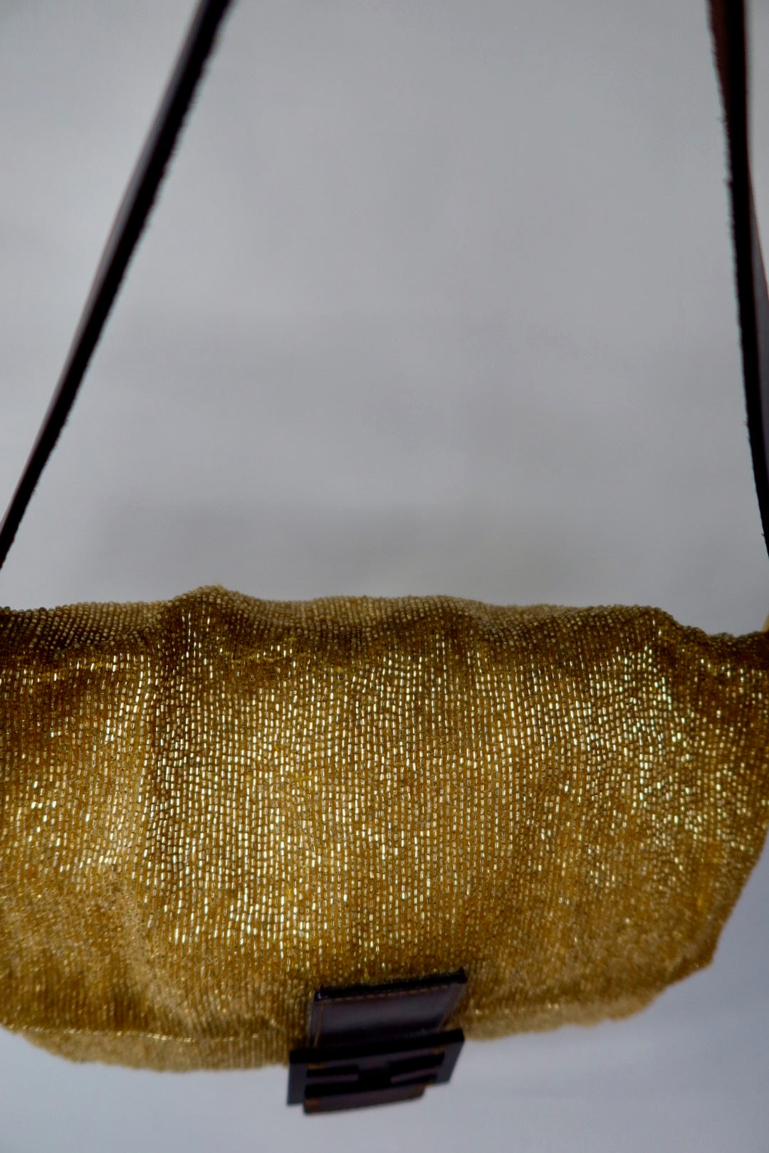 Fendi Mama Baugette Gold Beaded