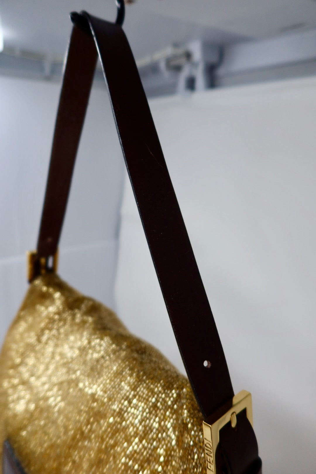 Fendi Mama Baugette Gold Beaded