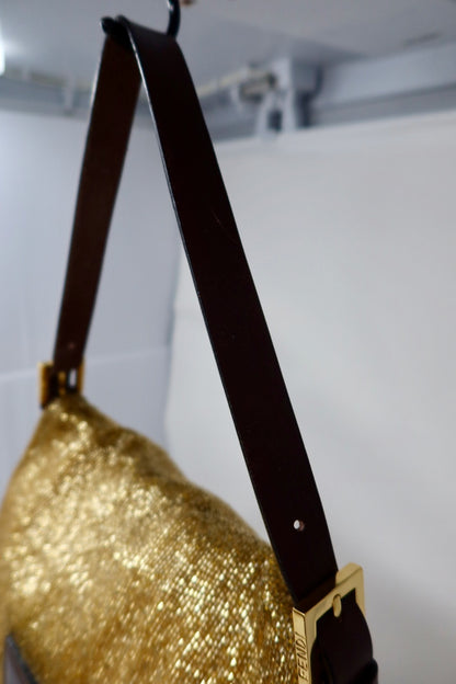Fendi Mama Baugette Gold Beaded