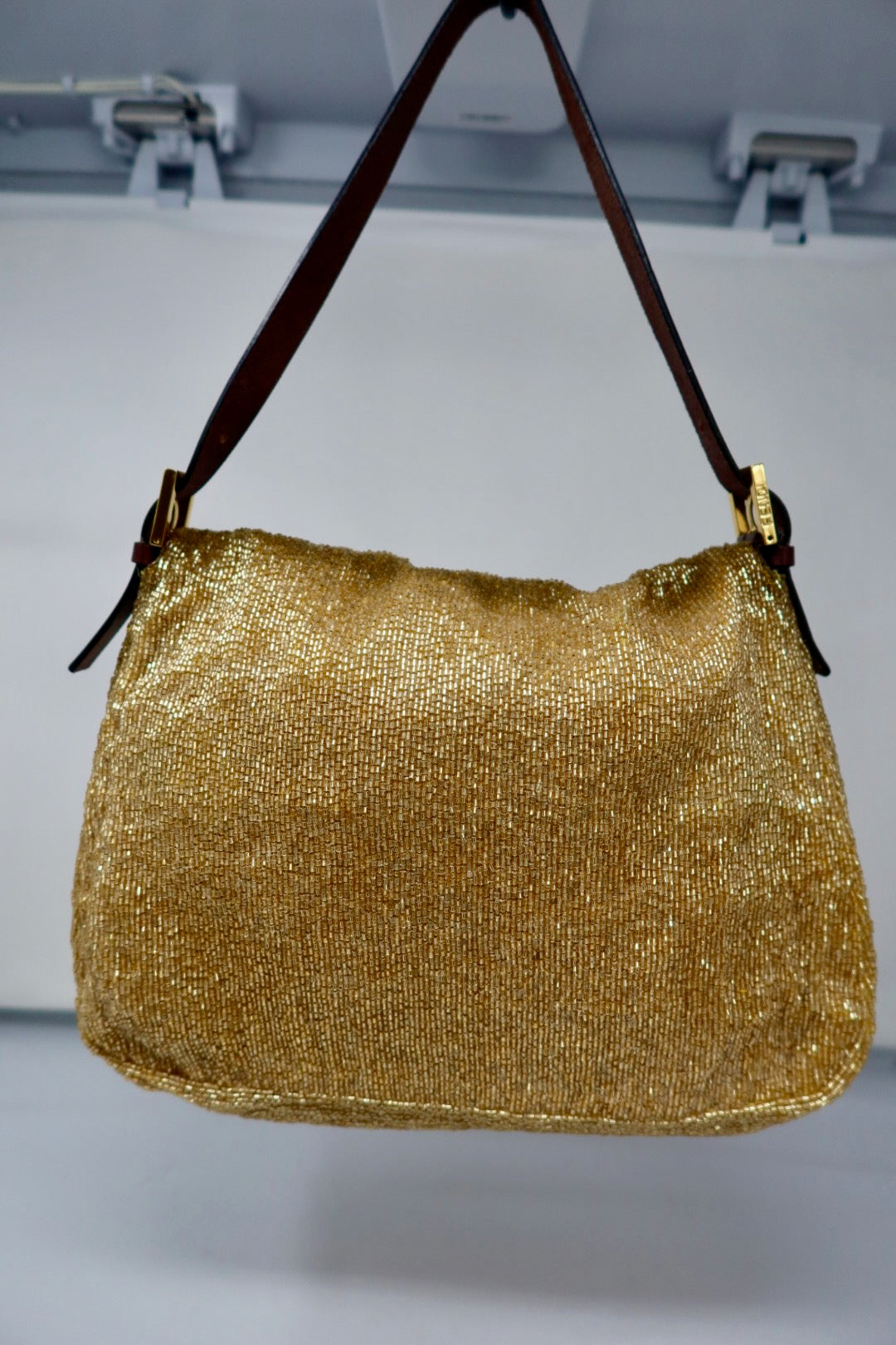 Fendi Mama Baugette Gold Beaded