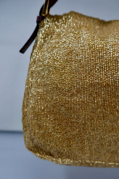 Fendi Mama Baugette Gold Beaded
