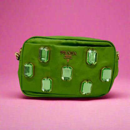 Prada Tessuto Pietre Green Crossbody (comes with strap)