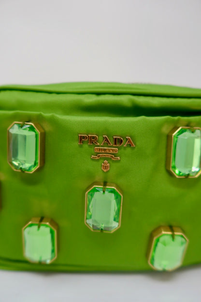 Prada Tessuto Pietre Green Crossbody (comes with strap)