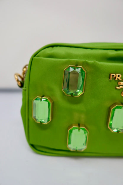 Prada Tessuto Pietre Green Crossbody (comes with strap)