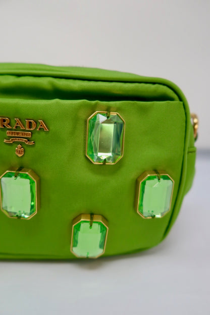 Prada Tessuto Pietre Green Crossbody (comes with strap)