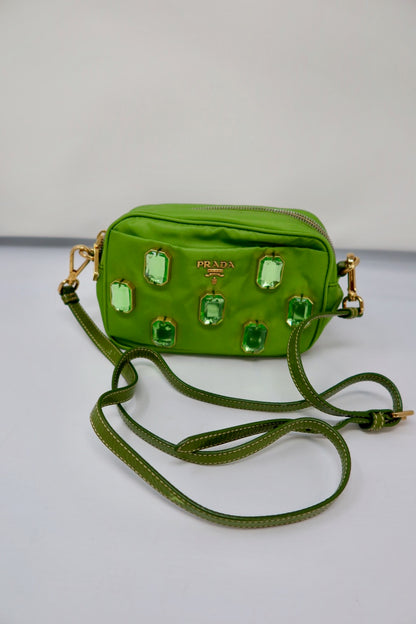Prada Tessuto Pietre Green Crossbody (comes with strap)