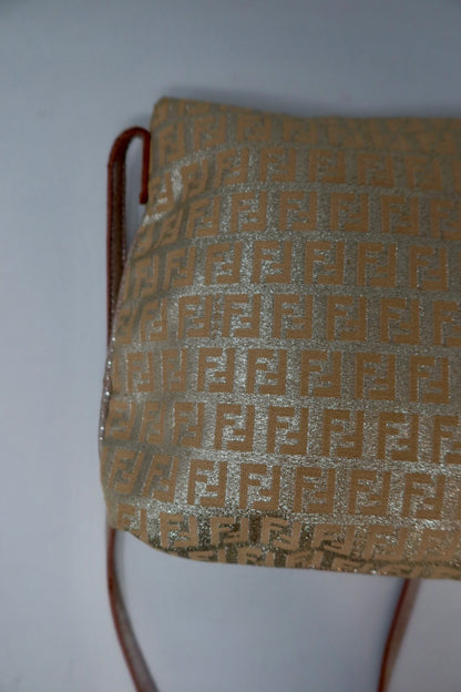 Fendi Zucchino Canvas Crossbody Pink