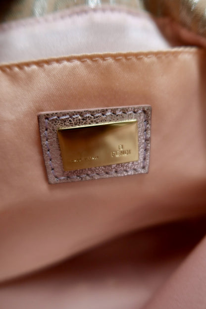 Fendi Zucchino Canvas Crossbody Pink