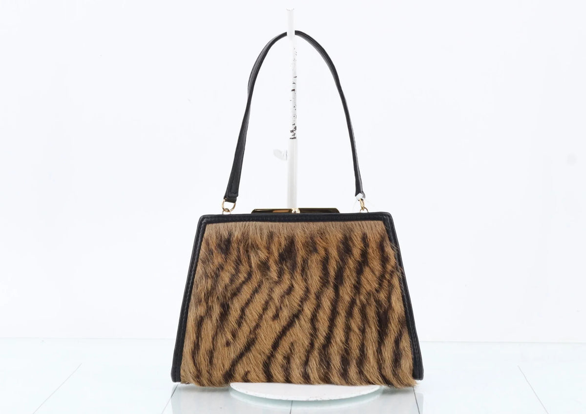 LOEWE Tiger Print Calf Hair Vanity Shoulder Bag
