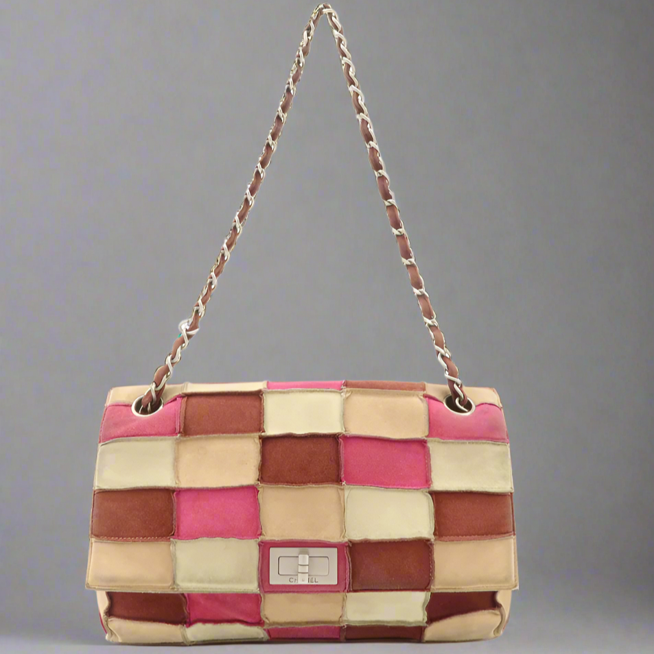 Chanel Suede Patchwork Shoulder Bag