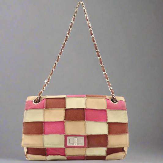 Chanel Suede Patchwork Shoulder Bag