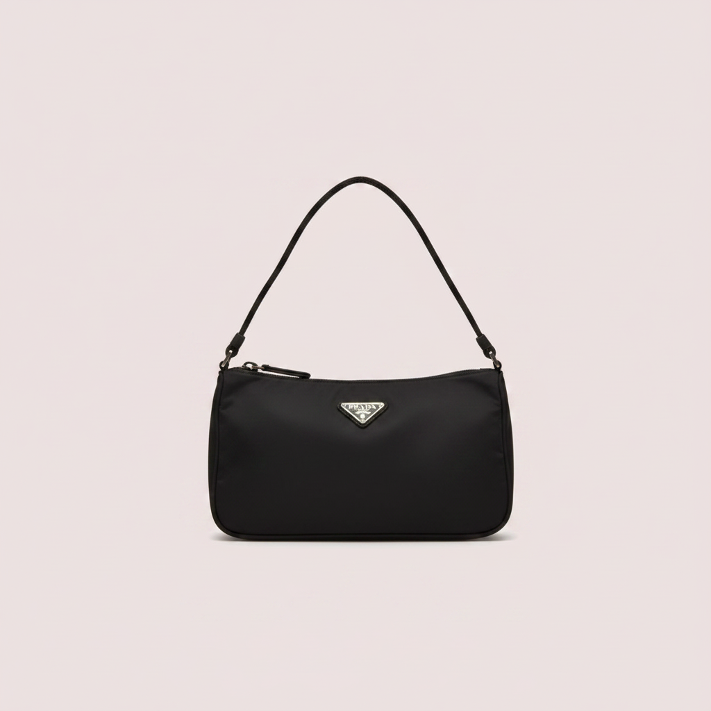Prada Hand Nylon Black Silver