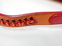Christian Dior Laser Cut Floral Saddle Bag Orange & Red Calfskin