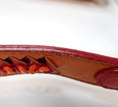 Christian Dior Laser Cut Floral Saddle Bag Orange & Red Calfskin