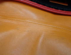 Christian Dior Laser Cut Floral Saddle Bag Orange & Red Calfskin