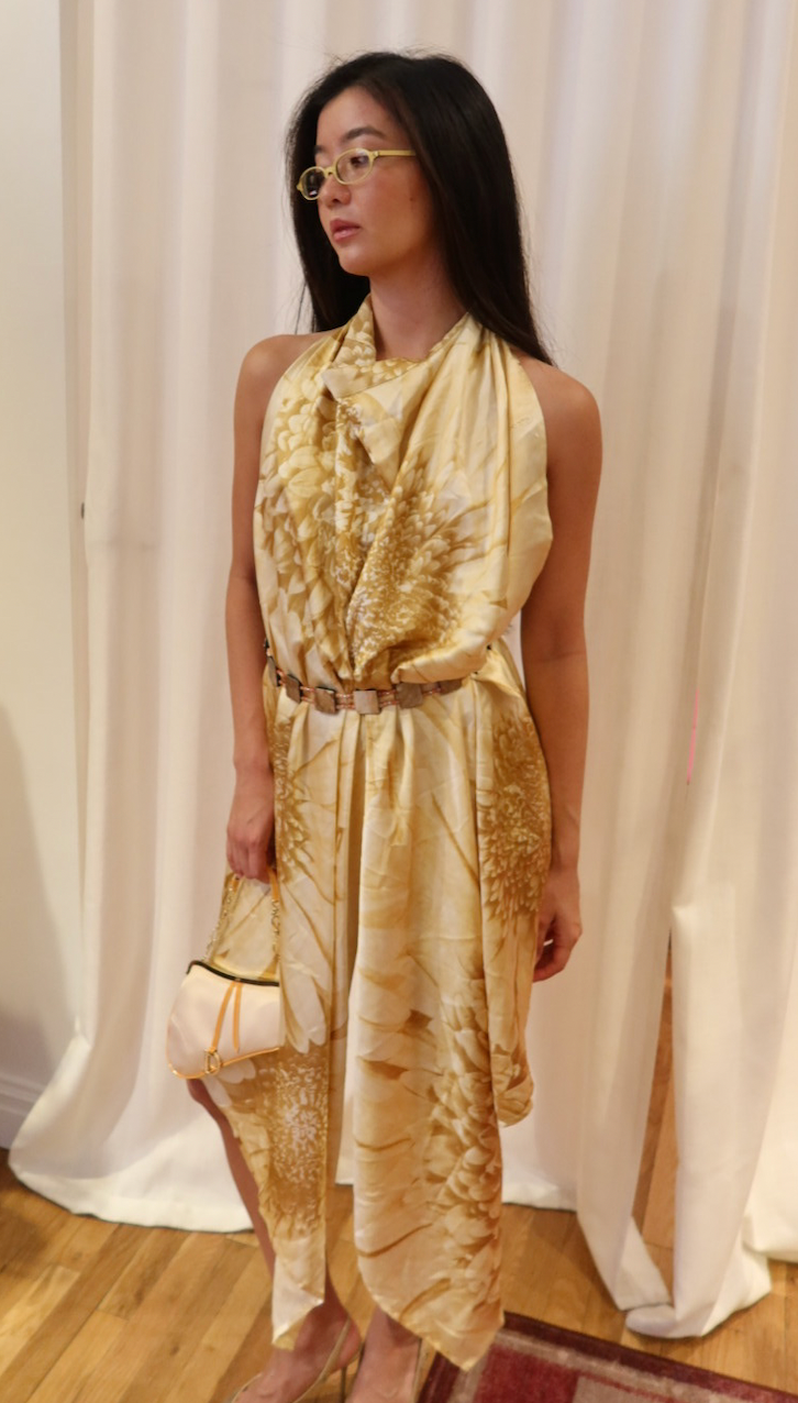 Roberto Cavalli Gold Printed Silk Pajama Set (MULTIPLE WAYS TO WEAR)