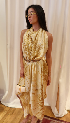 Roberto Cavalli Gold Printed Silk Pajama Set (MULTIPLE WAYS TO WEAR)
