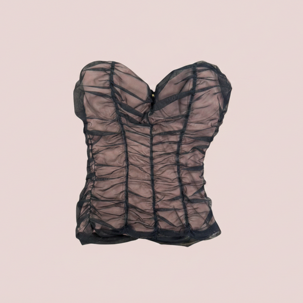 Vintage Moschino Sheer Ruched Corset Top