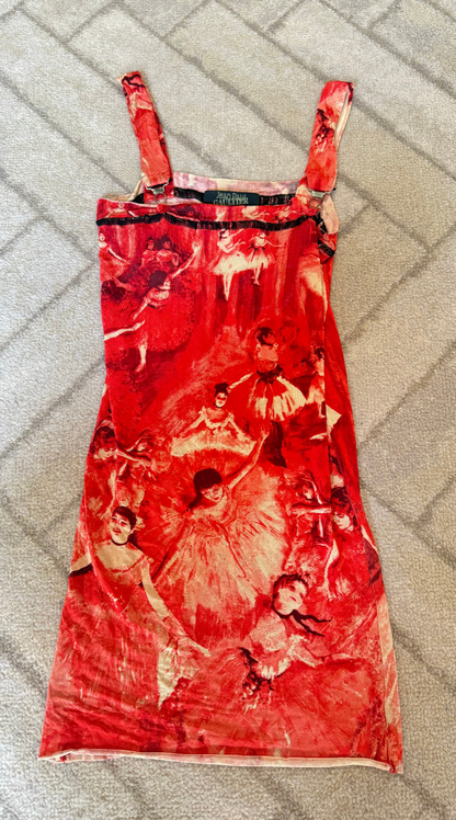 2004 JPG (Jean Paul Gaultier) ballerina print mini dress