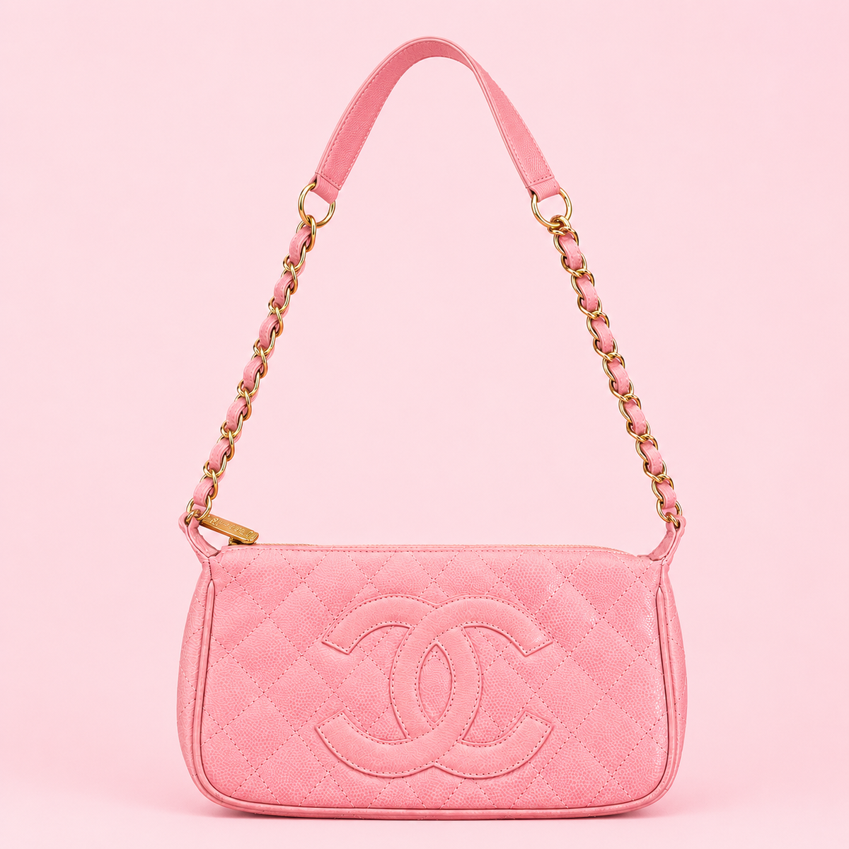 Chanel Pink Caviar CC Shoulder Bag