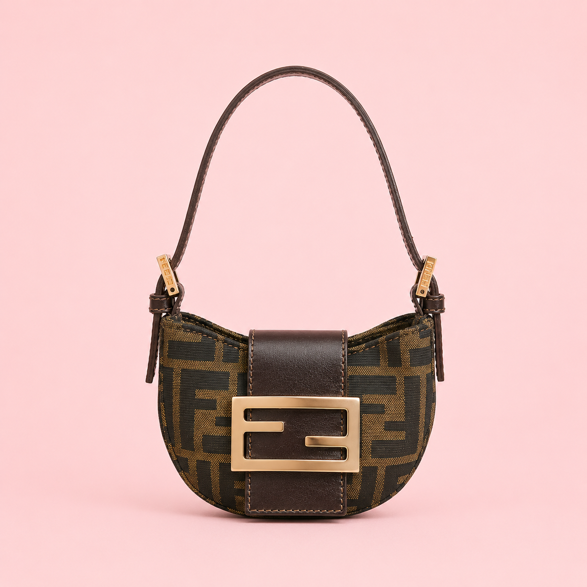 Fendi Zucca Print Mini Croissant