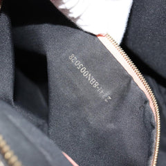 Fendi Zucchino Pink & Black Canvas Top Handle Bag with Leather Trim