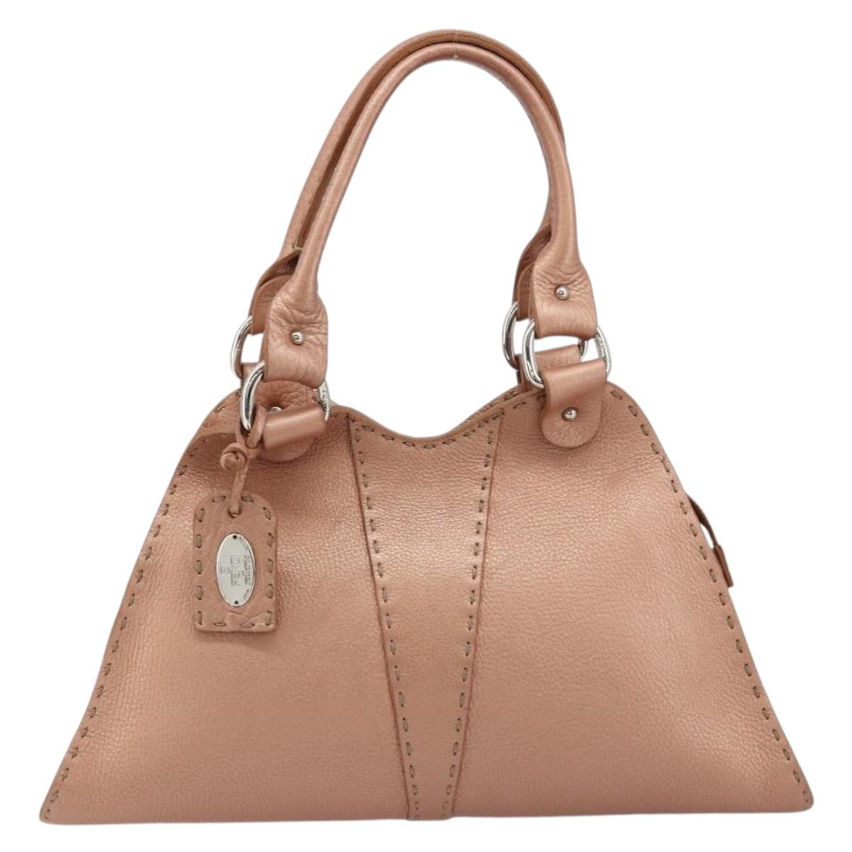 Fendi Selleria Leather Shoulder Bag in Blush
