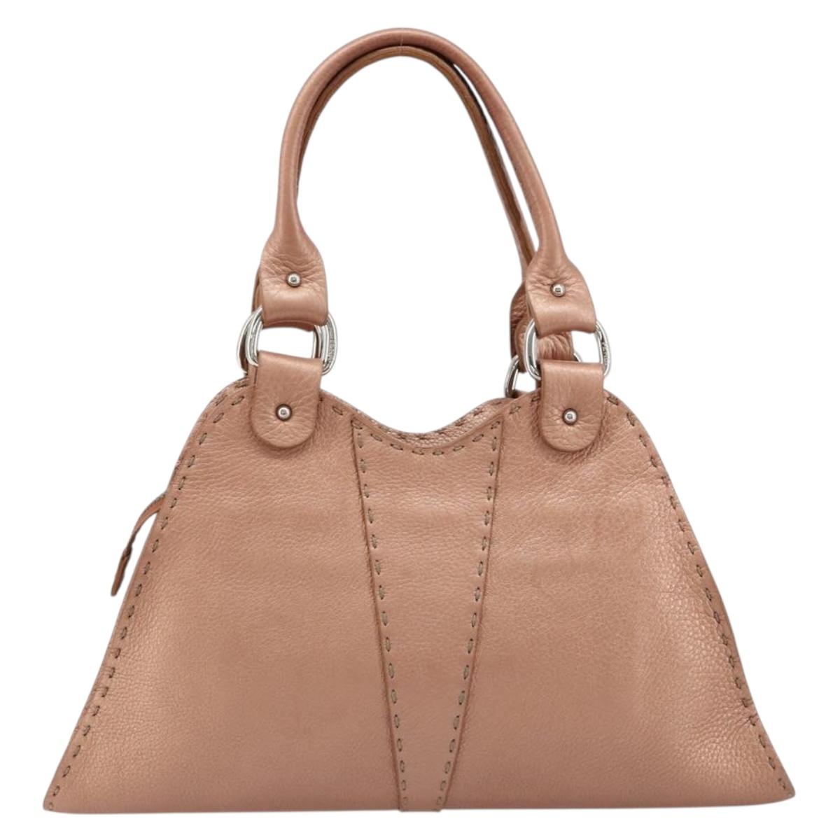Fendi Selleria Leather Shoulder Bag in Blush