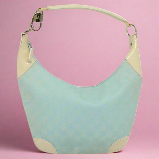 Gucci GG Canvas Hand Bag Baby Blue