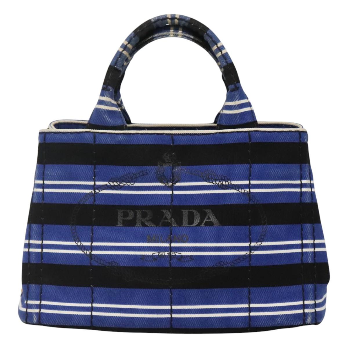 Prada Canapa Blue Canvas Handbag