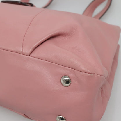 Coach Hand Bag Leather Pink