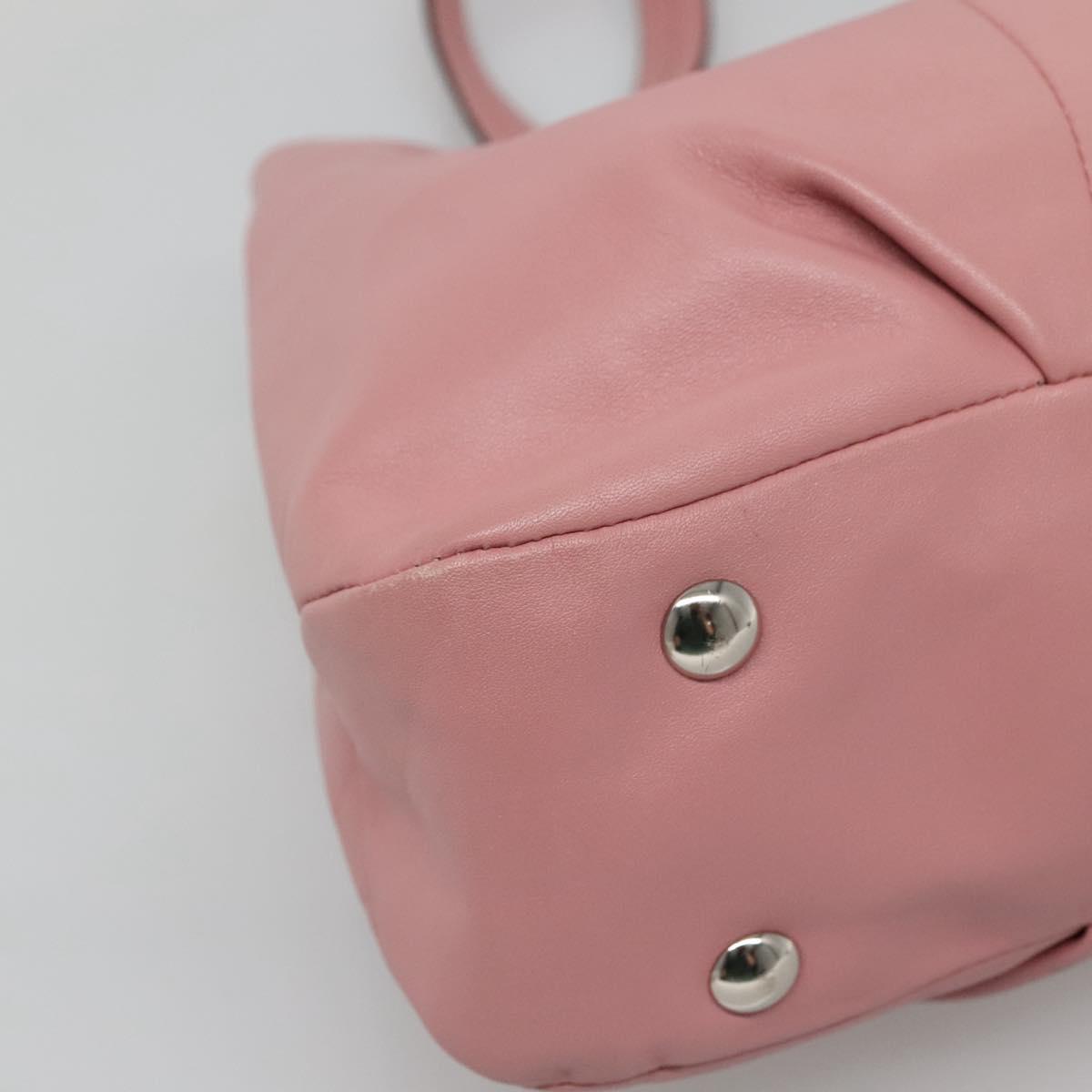 Coach Hand Bag Leather Pink