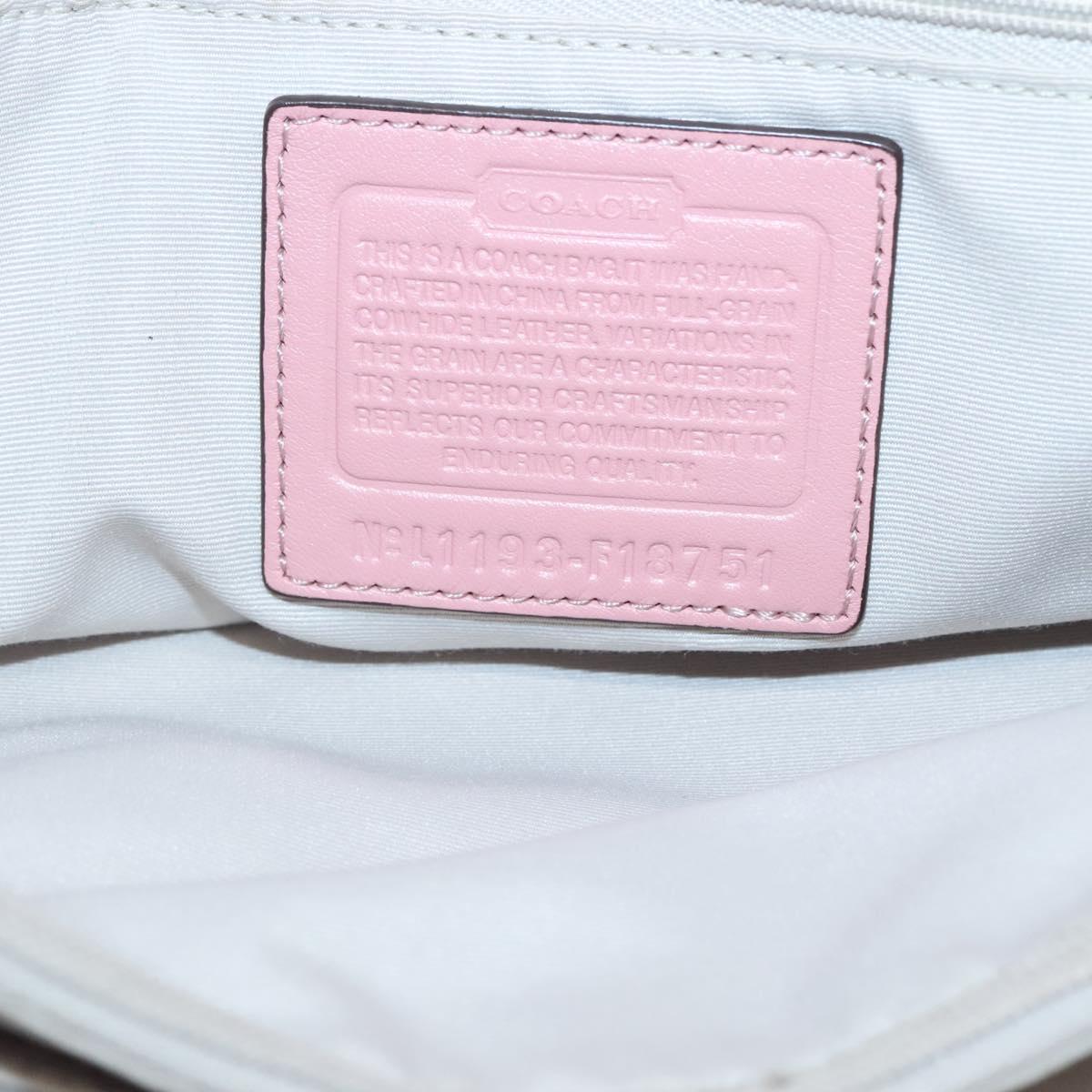 Coach Hand Bag Leather Pink