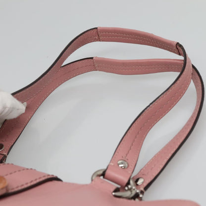 Coach Hand Bag Leather Pink