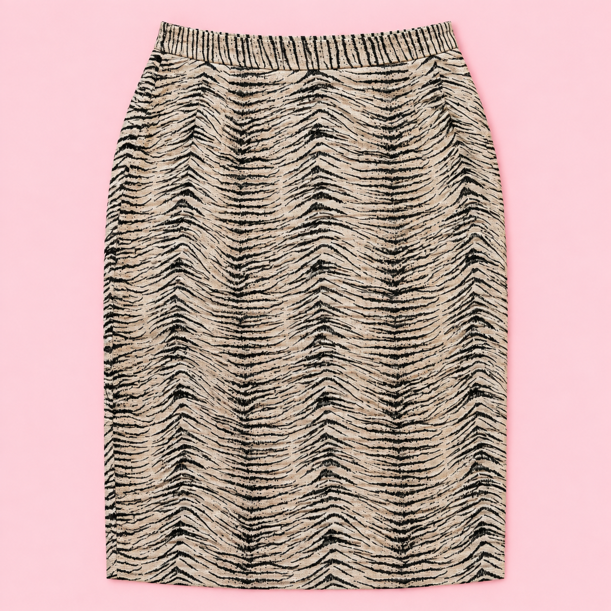 Vintage Zebra Print Pencil Skirt